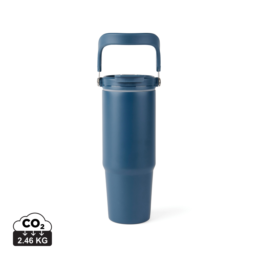 Bouteille isotherme publicitaire 880ml inox recyclé Eos VINGA bleu marine et bleu marine